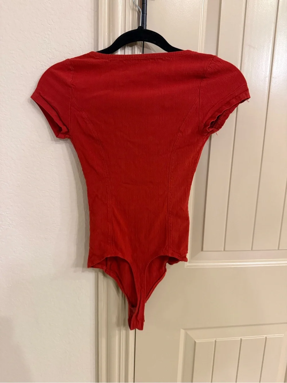 Free people bodysuit deep conversations terracotta sunset short sleeve thong XS